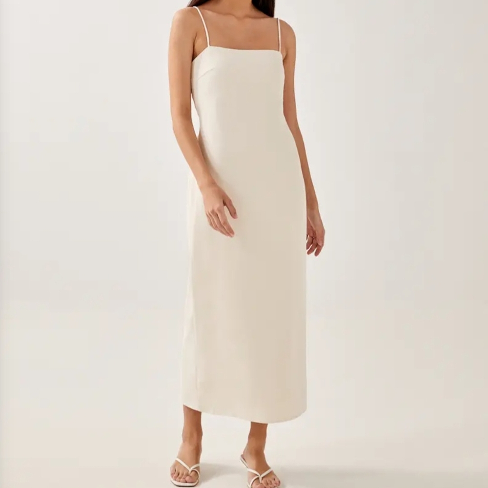 NWT LOVE BONITO CREAM Hermione Padded Knot Back Dress (M/6)